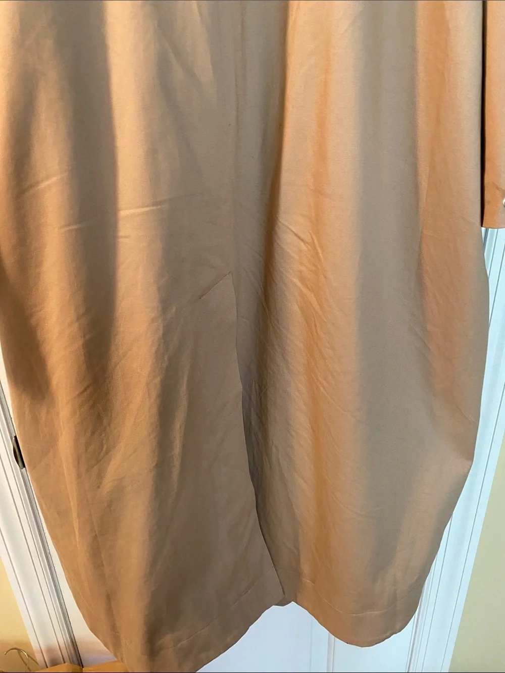 Aligne 98% Organic Cotton Long Hooded Double Zip Trench Coat NWOT